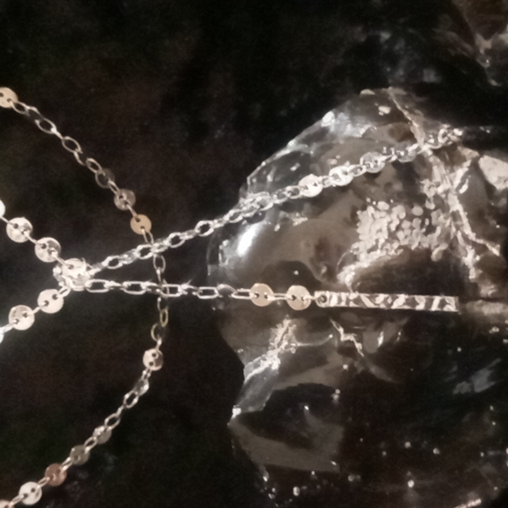 Baublebar 3 layer silver tone necklace.16 inches to 22 inches. - Picture 2 of 3